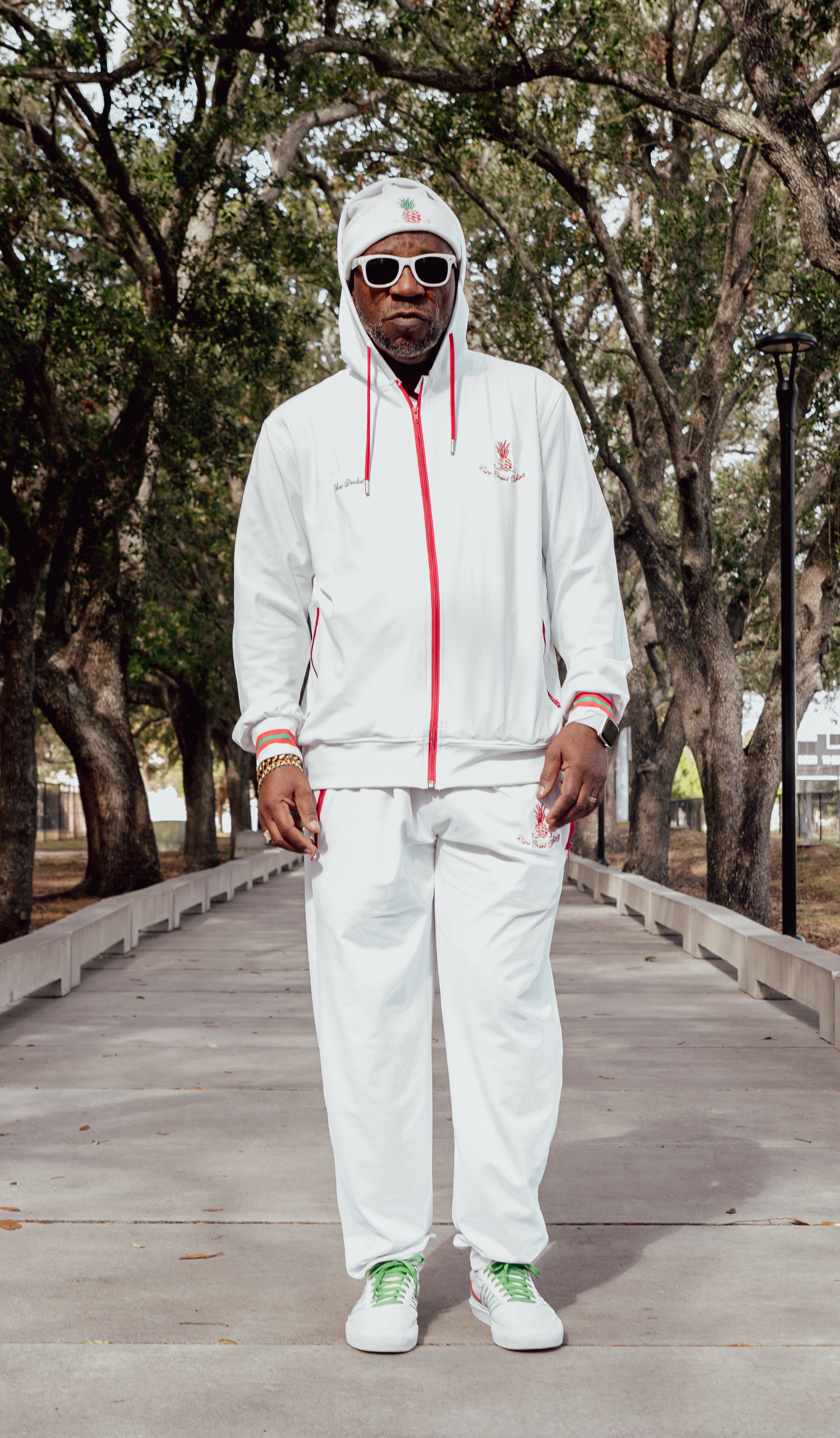 Holy White Pineapple By (The Duke) Jogger Set (Manufacture Defect/Stained)